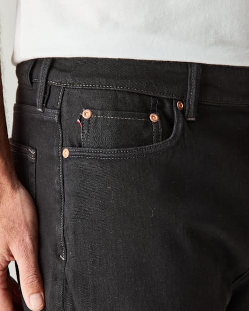 lifestyle image of Stretch Selvedge Denim - HB Athletic Tapered