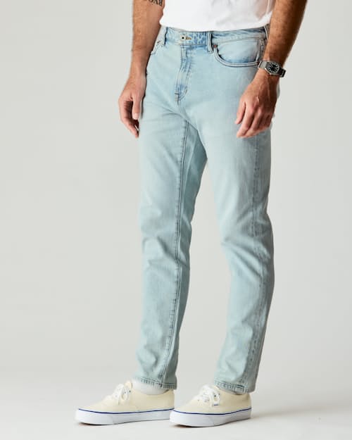 lifestyle image of Stretch Selvedge Denim - HB Athletic Tapered