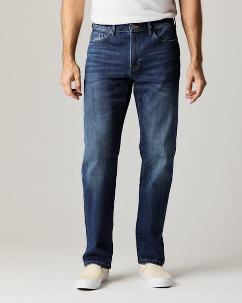lifestyle image of Stretch Selvedge Denim - HB Athletic Straight