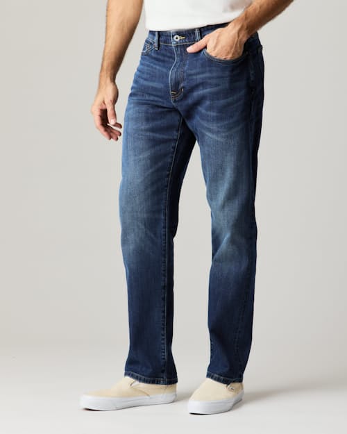 lifestyle image of Stretch Selvedge Denim - HB Athletic Straight