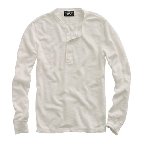 laydown image of Cotton Waffle Knit Henley
