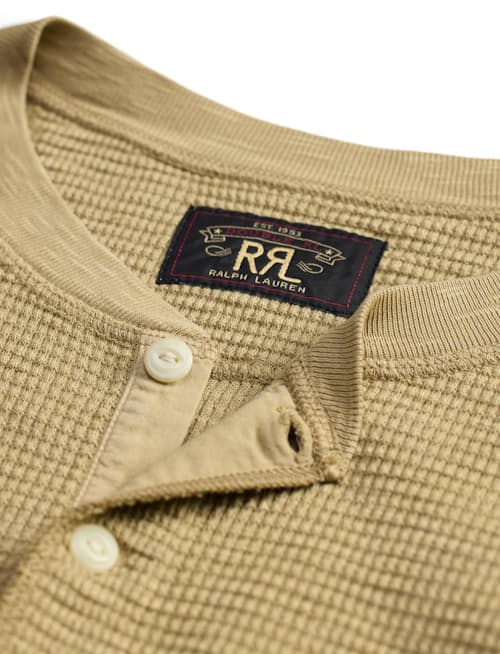 laydown detail image of Cotton Waffle Knit Henley