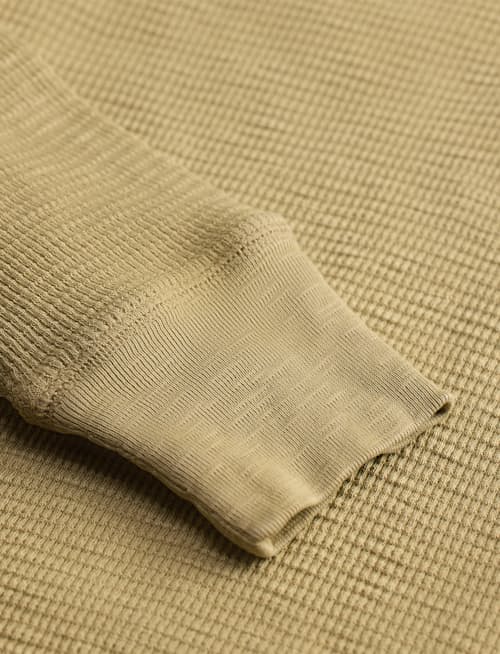 laydown detail image of Cotton Waffle Knit Henley