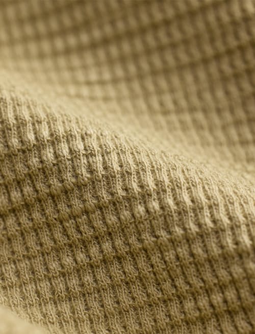 laydown detail image of Cotton Waffle Knit Henley