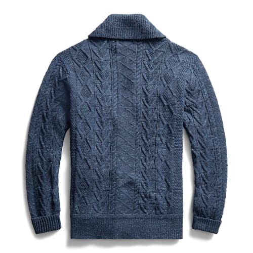 laydown image of Cable Shawl Cardigan