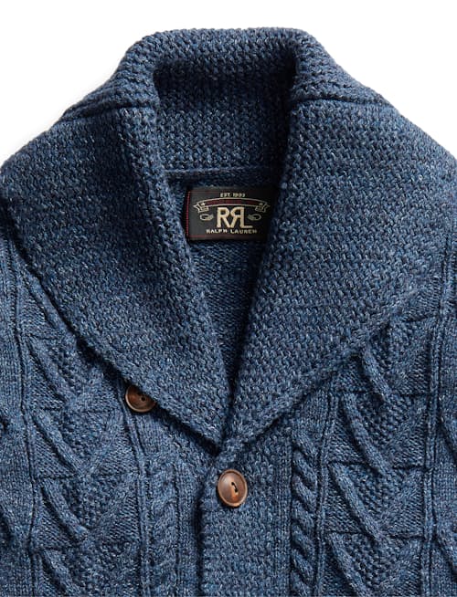 laydown detail image of Cable Shawl Cardigan