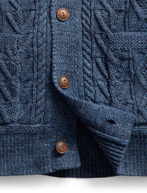 laydown detail image of Cable Shawl Cardigan