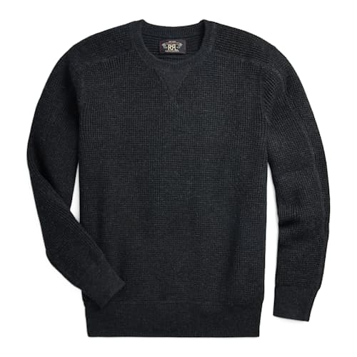 laydown image of Waffle Knit Cotton Wool Sweater
