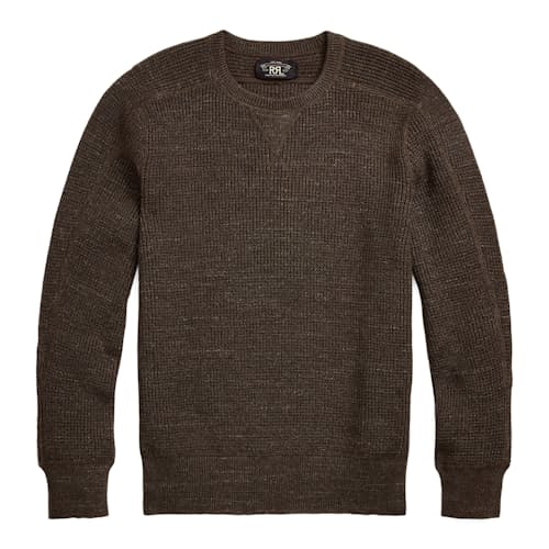 laydown image of Waffle Knit Cotton Wool Sweater