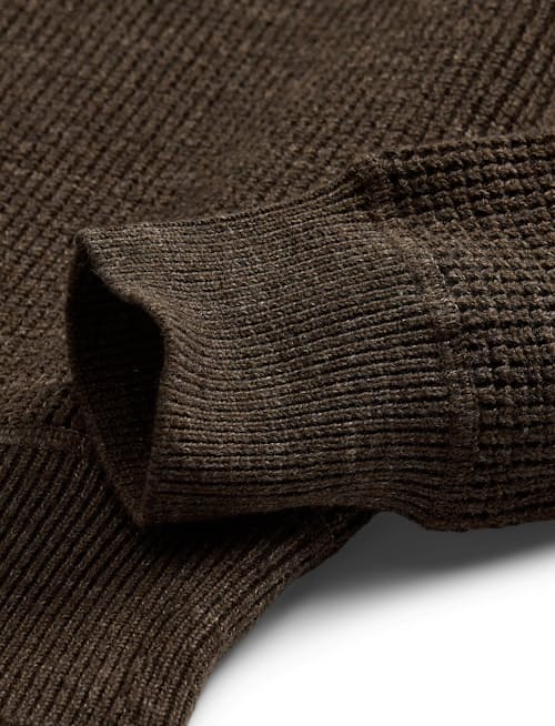 laydown detail image of Waffle Knit Cotton Wool Sweater