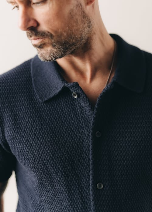 on model image of The Button Down Polo
