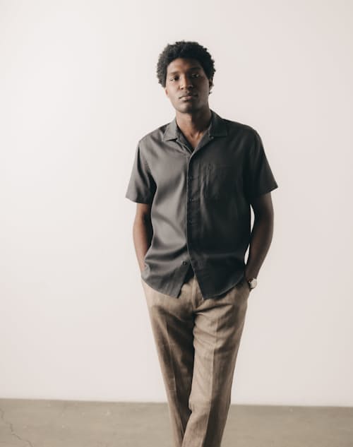 on model image of The Hawthorne Short Sleeve Shirt