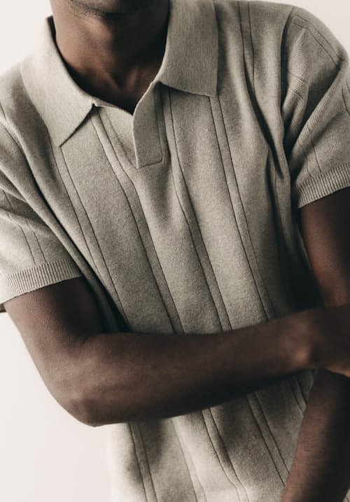 on model image of The Valencia Sweater Polo