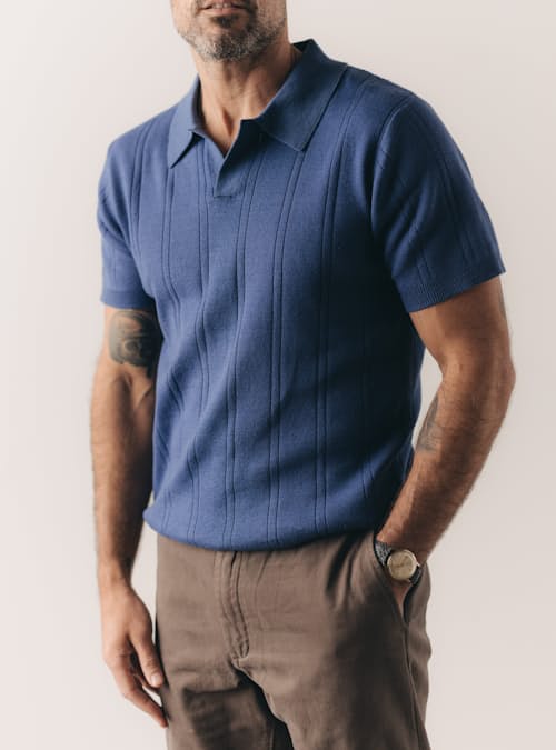 on model image of The Valencia Sweater Polo