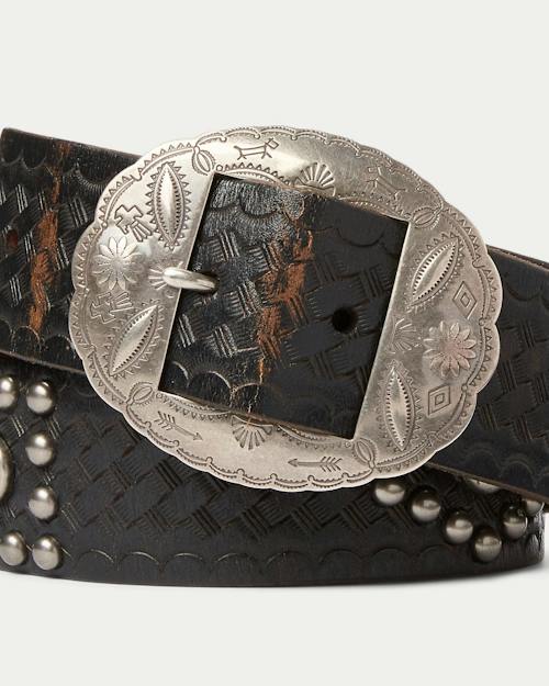 laydown detail image of "Double RL" Studded Wylder Belt