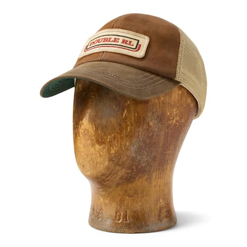laydown image of Roughout Suede Mesh Back Trucker