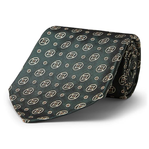 laydown image of Silk Brocade Foulard Neck Tie