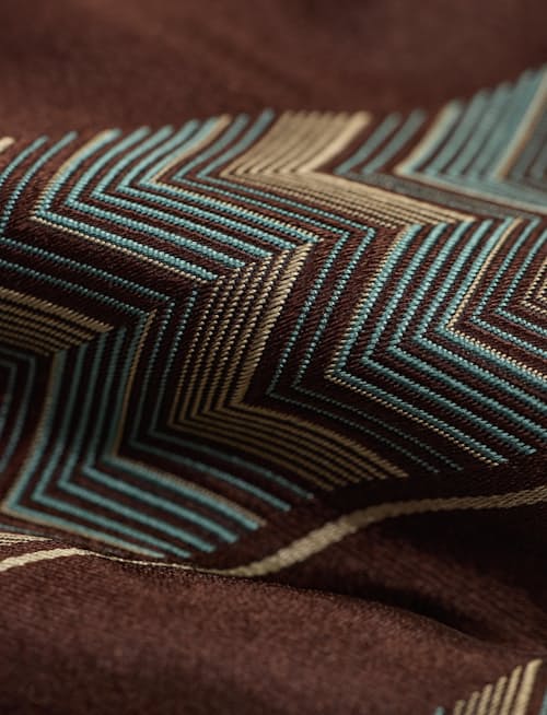 laydown detail image of Silk Chevron Satin Stripe Neck Tie