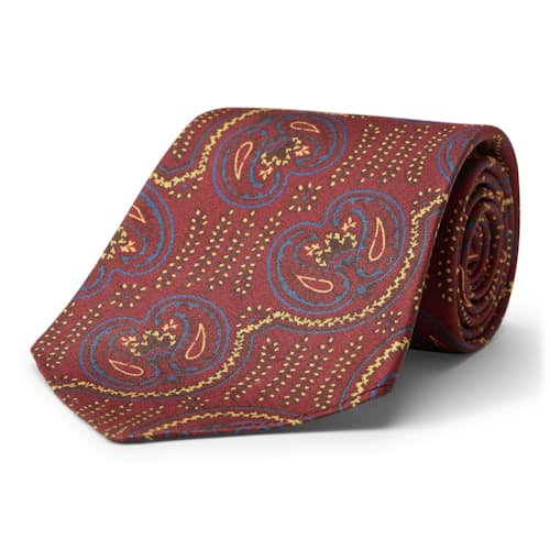 laydown image of Silk Paisley Heart Neck Tie
