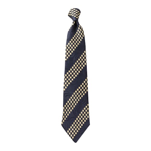 laydown image of Silk Checkerboard Stripe Neck Tie