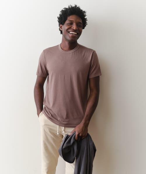 on model image of Signature Crew T-Shirt