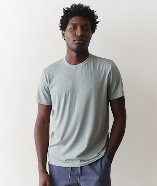 on model image of Signature Crew T-Shirt
