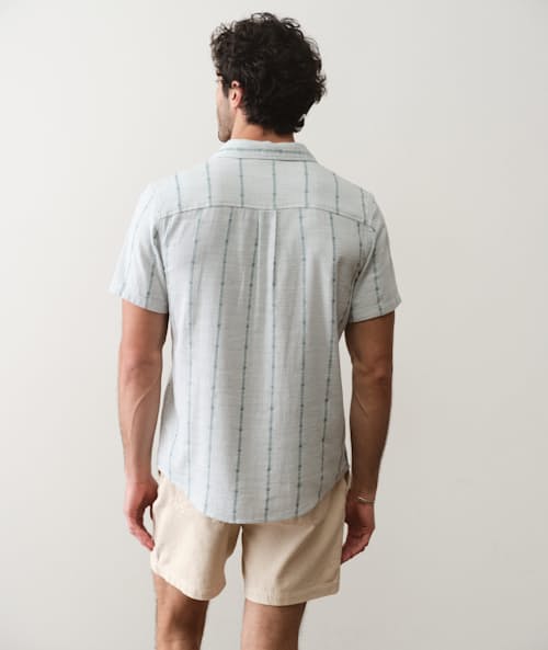 on model image of Classic Stretch Selvage Short Sleeve Shirt