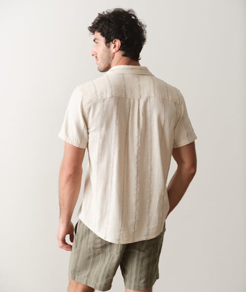 on model image of Classic Stretch Selvage Short Sleeve Shirt