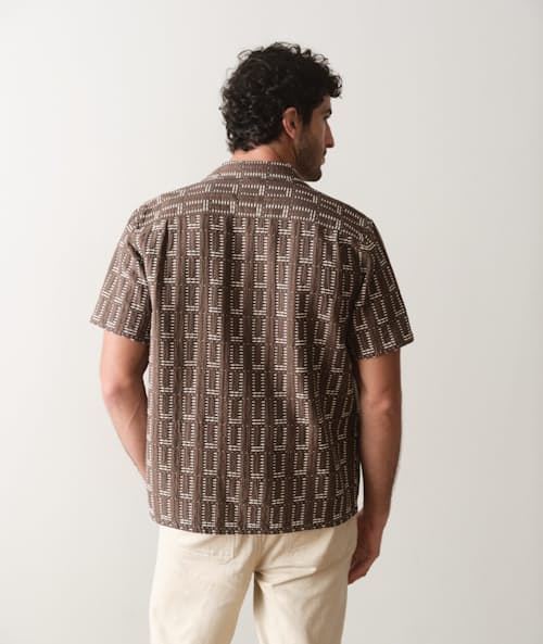 on model image of Dobby Resort Shirt