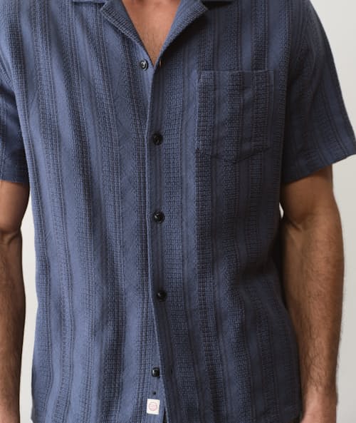 on model image of Dobby Resort Shirt