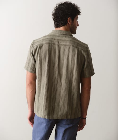 on model image of Dobby Resort Shirt