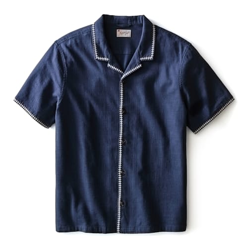 laydown image of Embroidered Resort Short Sleeve Shirt