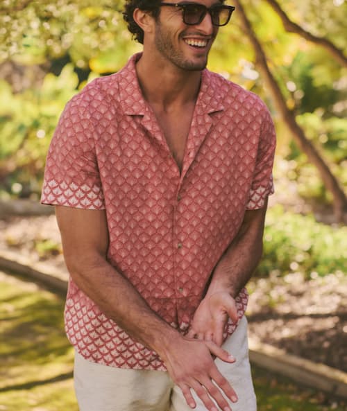 lifestyle image of Tencel Linen Resort Shirt