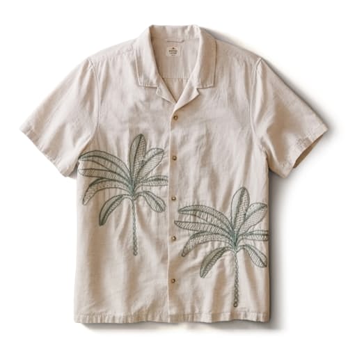 laydown image of Embroidered Resort Short Sleeve Shirt