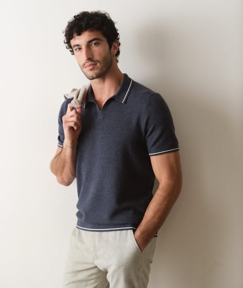 on model image of Liam Sweater Polo
