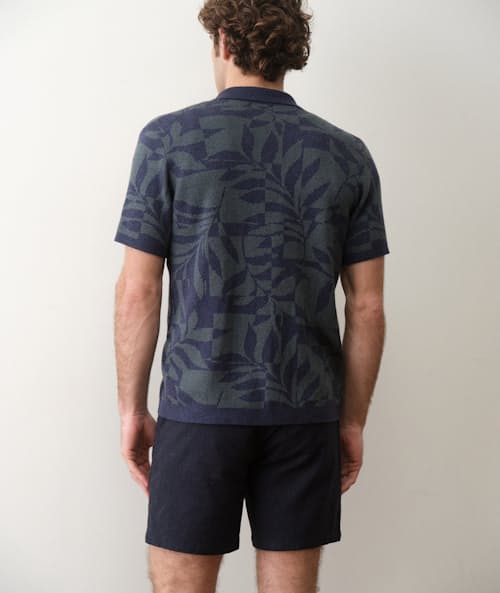 on model image of Ethan Button-Down Sweater Polo