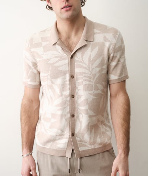on model image of Ethan Button-Down Sweater Polo