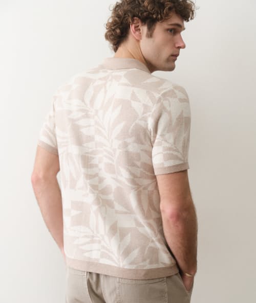 on model image of Ethan Button-Down Sweater Polo
