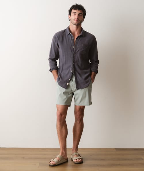 on model image of Stretch Swim Trunk - 6"