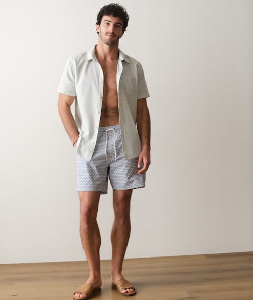 on model image of Stretch Swim Trunk - 6"