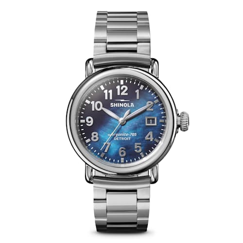 laydown image of Runwell 3HD 36mm, MOP Silver Bracelet