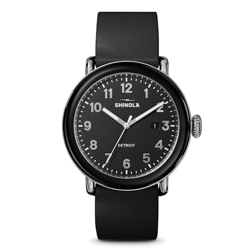 laydown image of Runwell Detrola 3HD 41mm, Black Rubber Strap