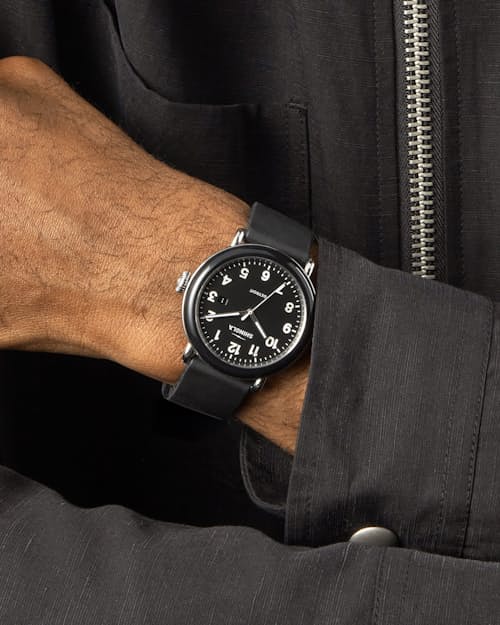 lifestyle image of Runwell Detrola 3HD 41mm, Black Rubber Strap