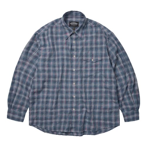 laydown image of Uneven Check Shirt