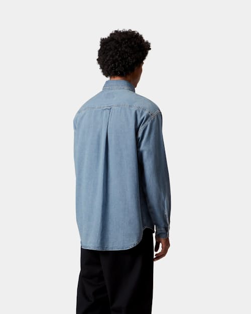 on model image of Long Sleeve Lucas Shirt