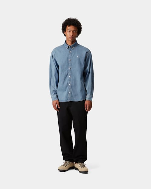 on model image of Long Sleeve Lucas Shirt