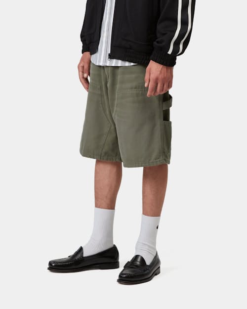 on model image of Double Knee Canvas Short