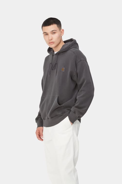 on model image of Nelson Garment Dyed Hoodie