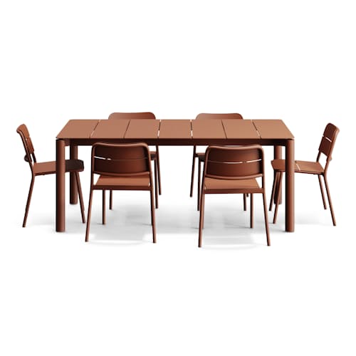 laydown image of Bandwidth Dining Set (Table + 6 Chairs)