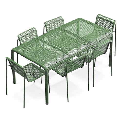 laydown image of Perf Dining Set (Table + 6 Chairs)
